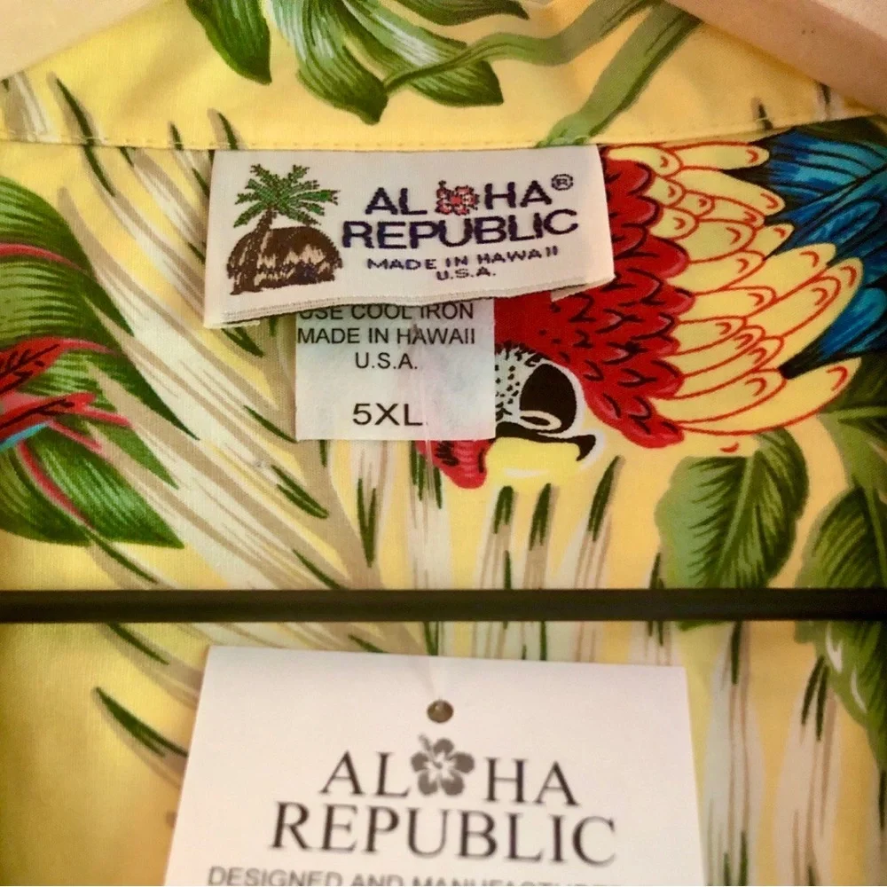 Hawaiian Monstera Button Down 100% Cotton 5XL - Picture 3 of 5